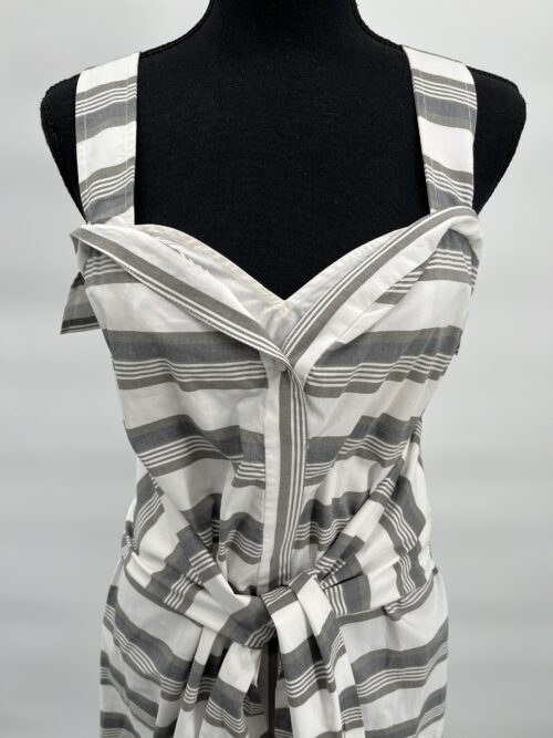 Dress - Black And White Dress with Straps - Image 3