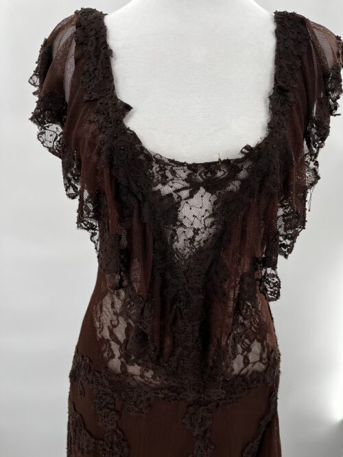 Rent - Brown Dress Made By Tulle and Lace - Image 5