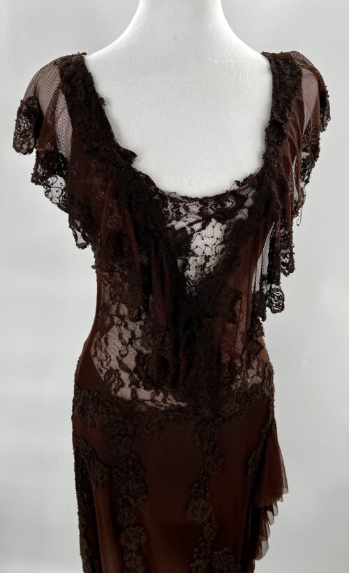 Rent - Brown Dress Made By Tulle and Lace - Image 3