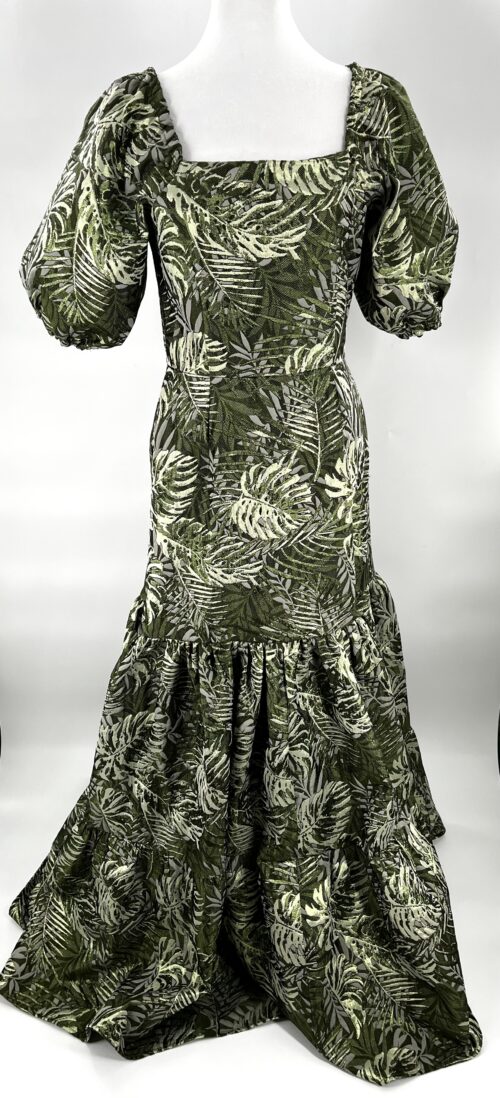 Rent- Long Dress Printed Green Mixed - Image 6