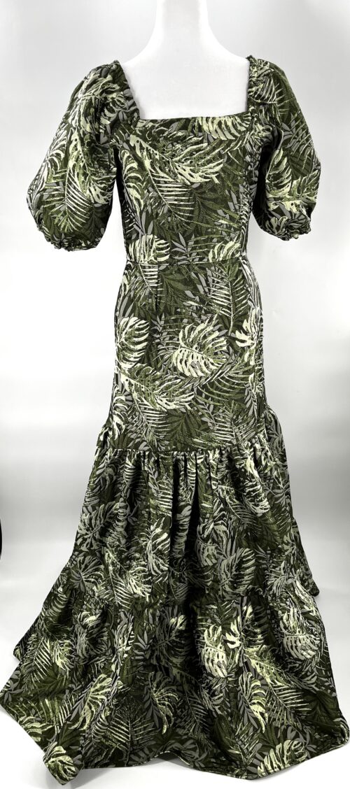 Rent- Long Dress Printed Green Mixed - Image 5