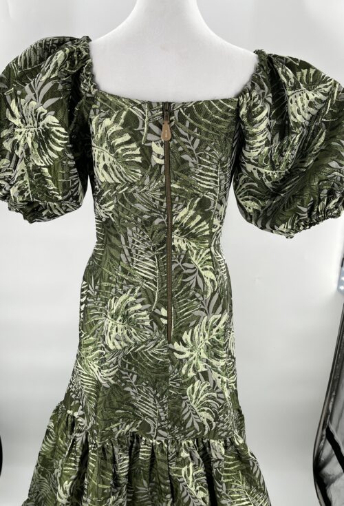 Rent- Long Dress Printed Green Mixed - Image 3