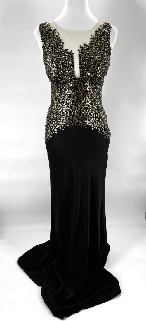 Rent -  Black Sequin Embroidered Dress