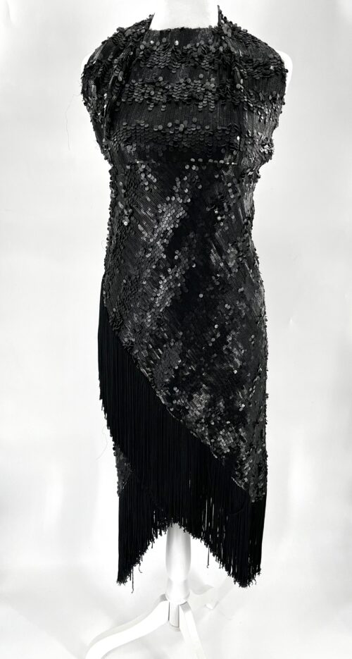 Rent- Black Sequin Dress With Fringes