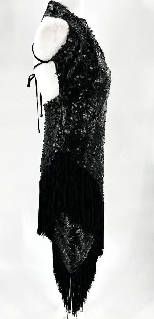 Rent- Black Sequin Dress With Fringes - Image 8