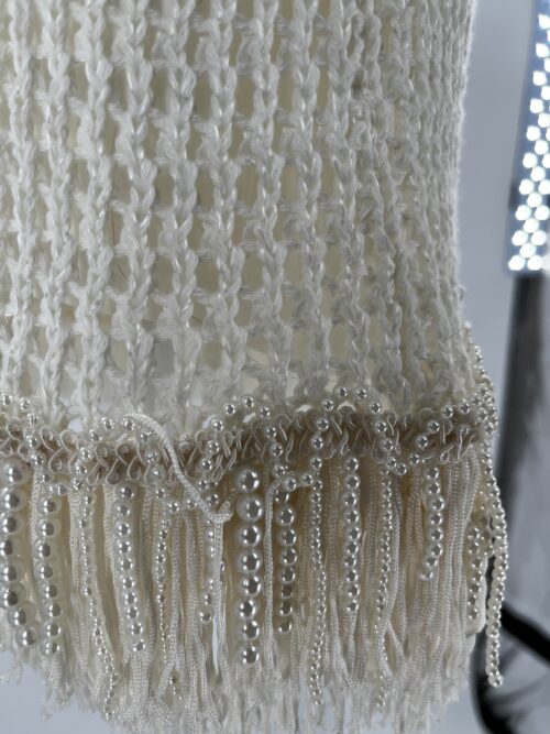 SUPER SALE - Dress - Short Dress Off White With Fringes - Image 6