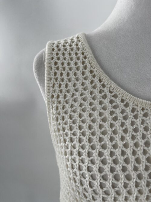 SUPER SALE - Dress - Short Dress Off White With Fringes - Image 8