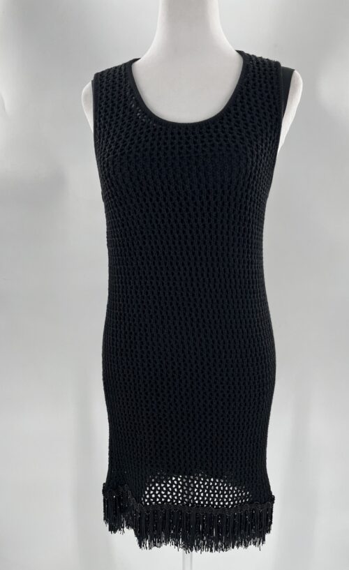 SUPER SALE - Dress - Short Dress Black With Fringes