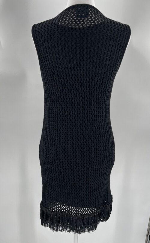 SUPER SALE - Dress - Short Dress Black With Fringes - Image 3