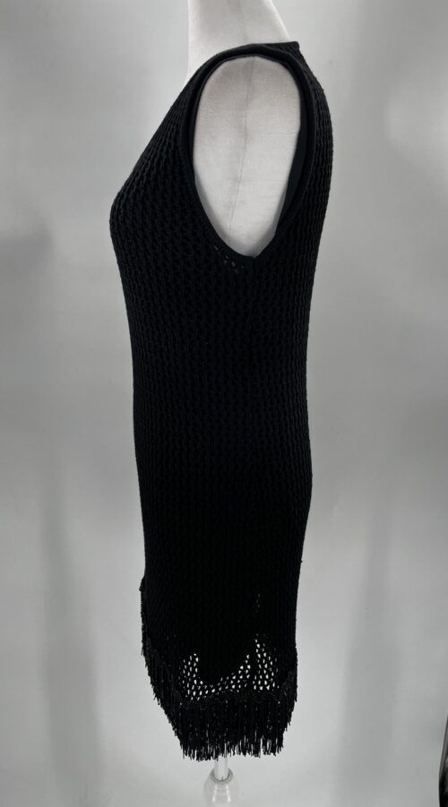 SUPER SALE - Dress - Short Dress Black With Fringes - Image 8