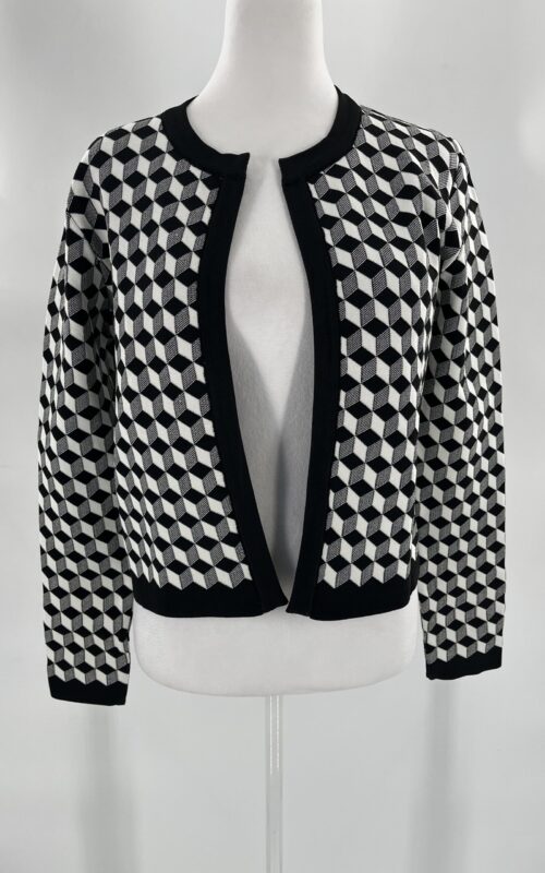 SUPER SALE - Sweater - Black & White Geometric  Sweater - EMMIH