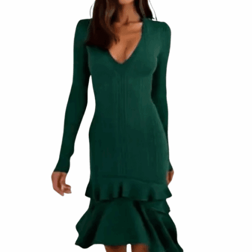 Dress - Green dress Roberto CavaliI V Neck