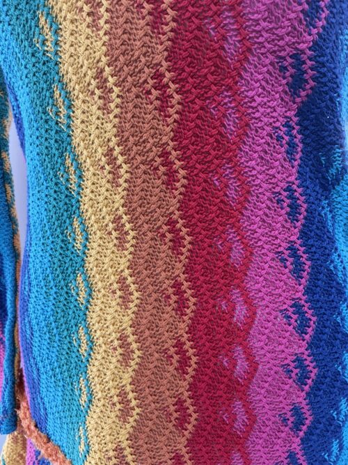Dress - Short Multicolor Knit Dress - Image 7