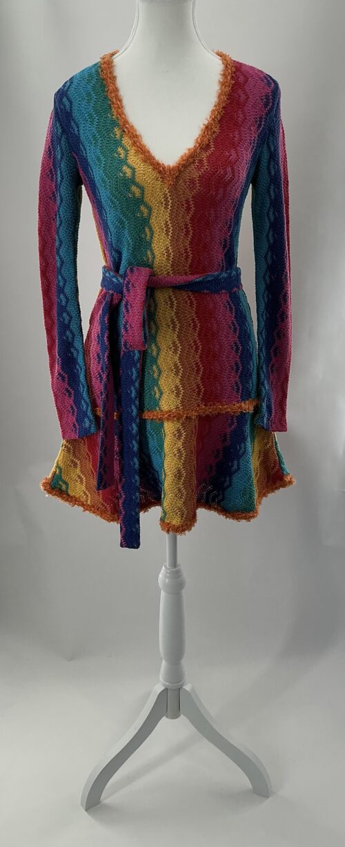 Dress - Short Multicolor Knit Dress - Image 6