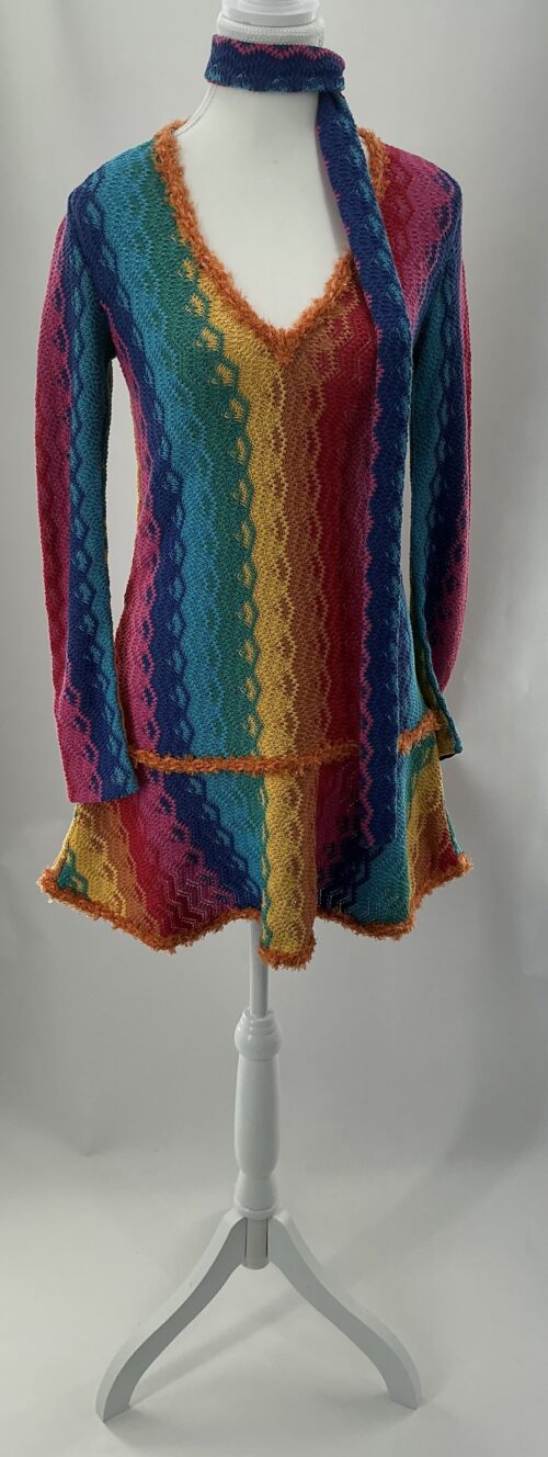 Dress - Short Multicolor Knit Dress