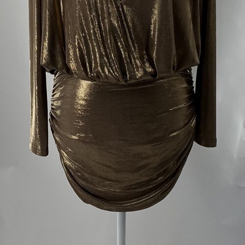 Dress - Short Gold Dress V Neck