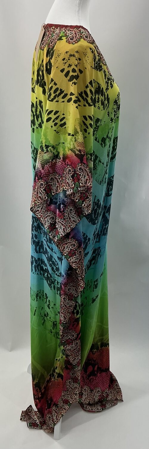 Dress - Long Caftan Blue and Green - Image 5