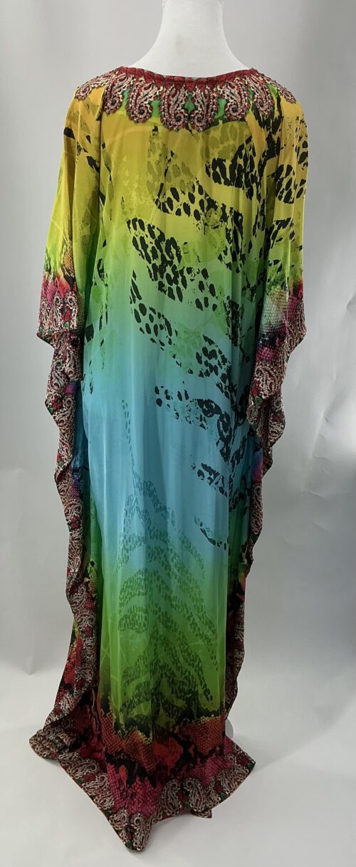Dress - Long Caftan Blue and Green - Image 4