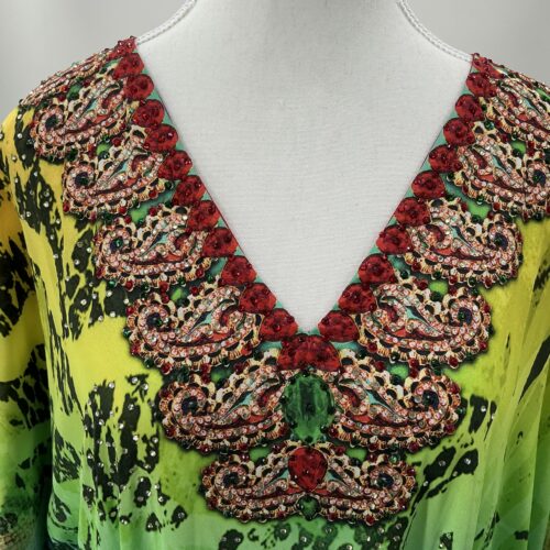 Dress - Long Caftan Blue and Green