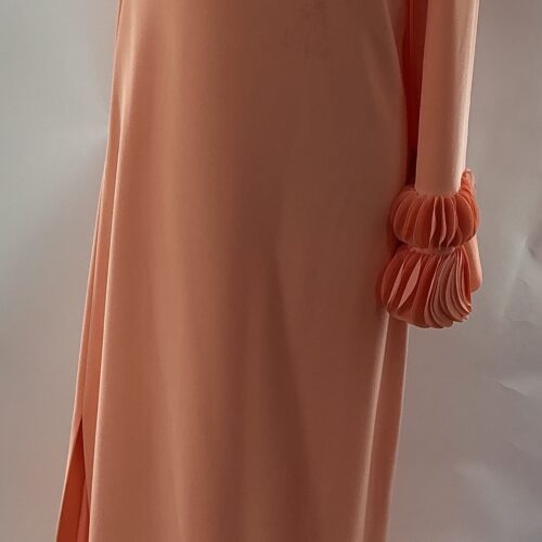Dress - Long Dress One Shoulder Peach Color