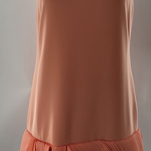 Dress - Short Peach Dress Lazer Cut Dress