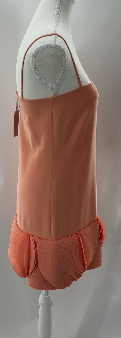 Dress - Short Peach Dress Lazer Cut Dress - Image 2