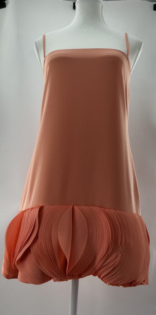Dress - Short Peach Dress Lazer Cut Dress - Image 5