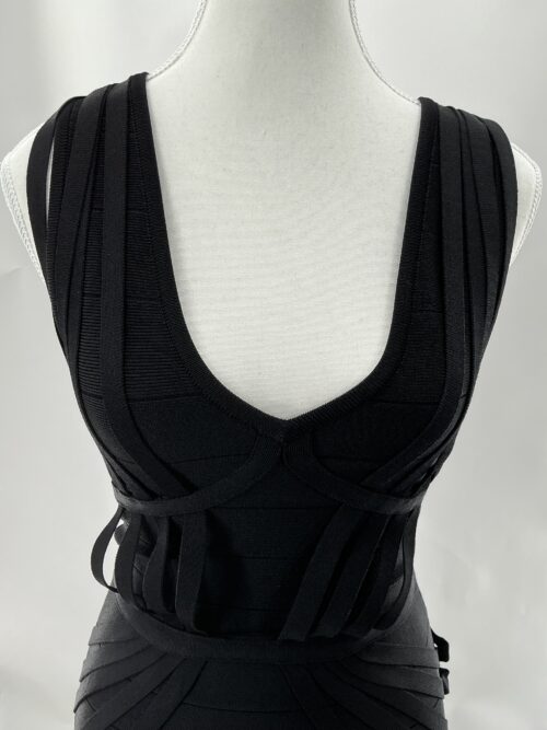 Dress - Black Short Dress Bandage - Image 3
