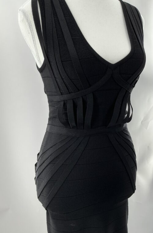 Dress - Black Short Dress Bandage