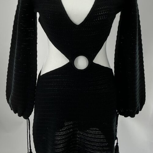 Dress - Short Black Tricot Cut-Out Dress Ring