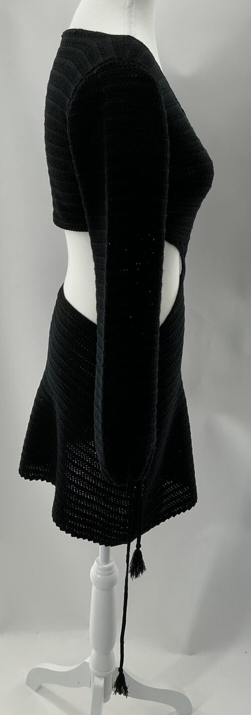 Dress - Short Black Tricot Cut-Out Dress Ring - Image 3