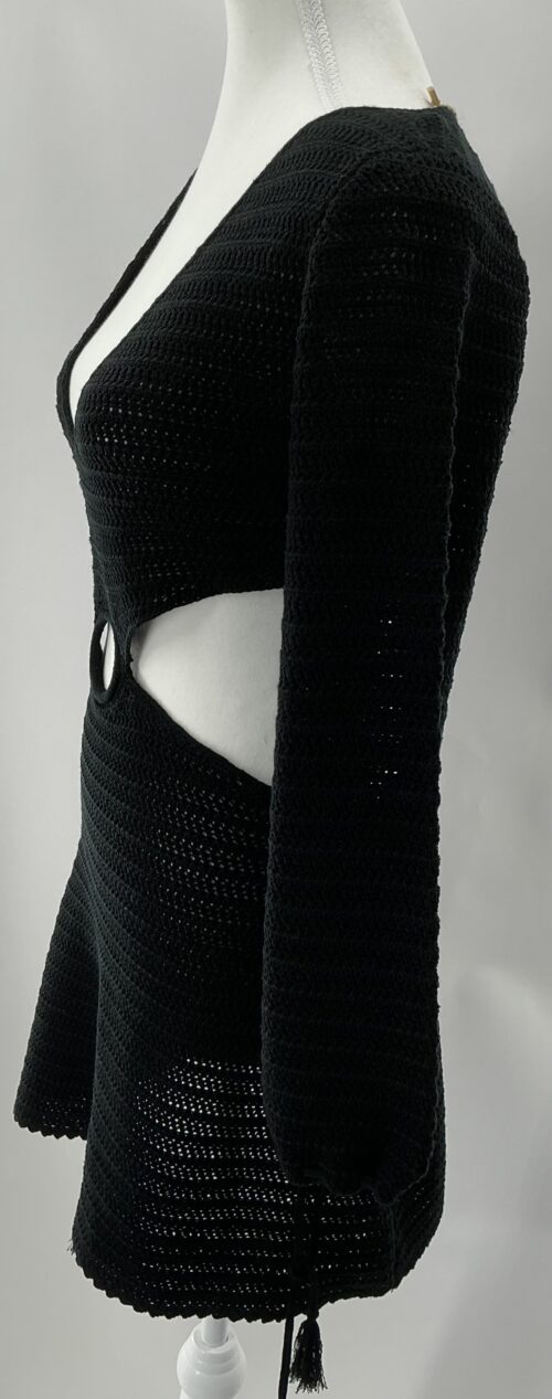 Dress - Short Black Tricot Cut-Out Dress Ring - Image 5