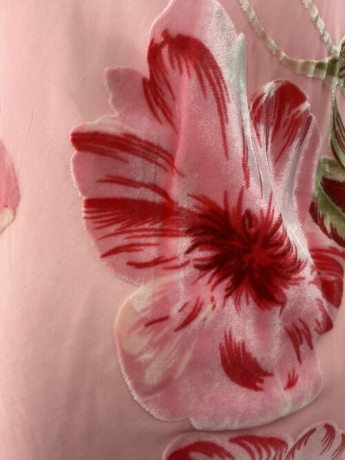 Dress - Midi Floral Dress Rosé Devore Fabric - Image 6