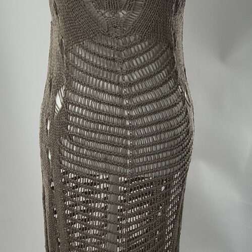 Dress - Crochet Dress Khaki Beachwear
