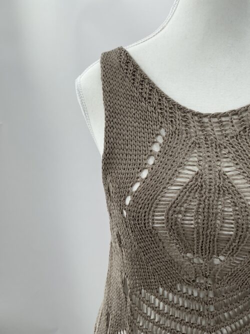 Dress - Crochet Dress Khaki Beachwear - Image 2