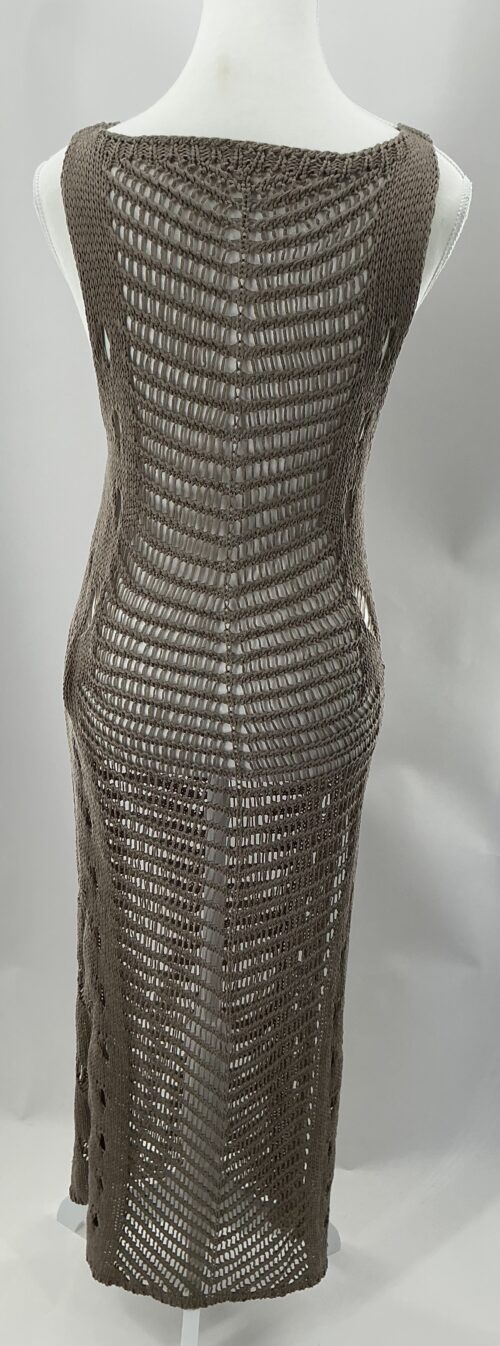 Dress - Crochet Dress Khaki Beachwear - Image 4