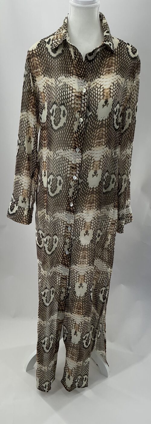 Dress - Long Dress/Shirt Silk Snake Print