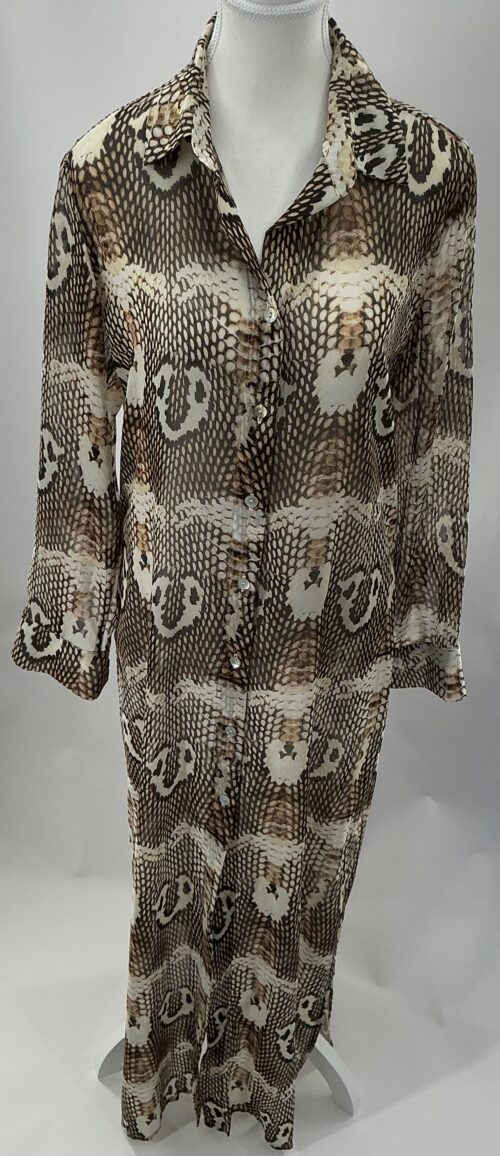 Dress - Long Dress/Shirt Silk Snake Print - Image 5