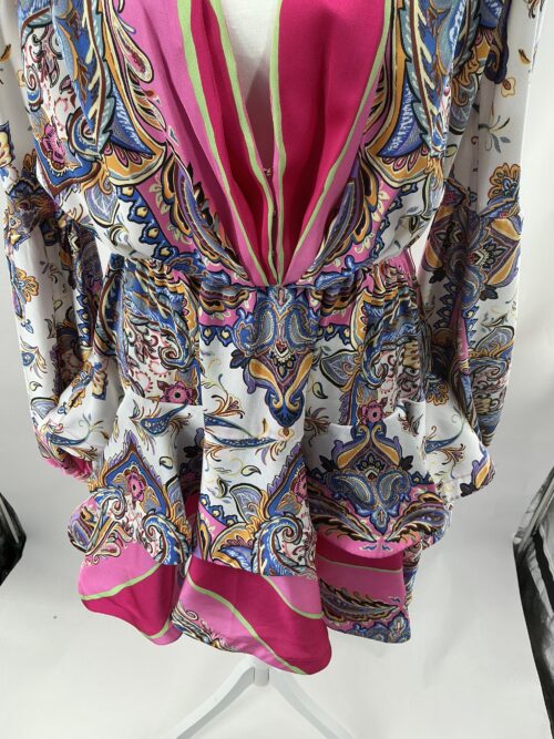 Dress - Short Dress Satin Pink Printed - Image 5