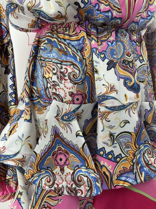 Dress - Short Dress Satin Pink Printed - Image 4