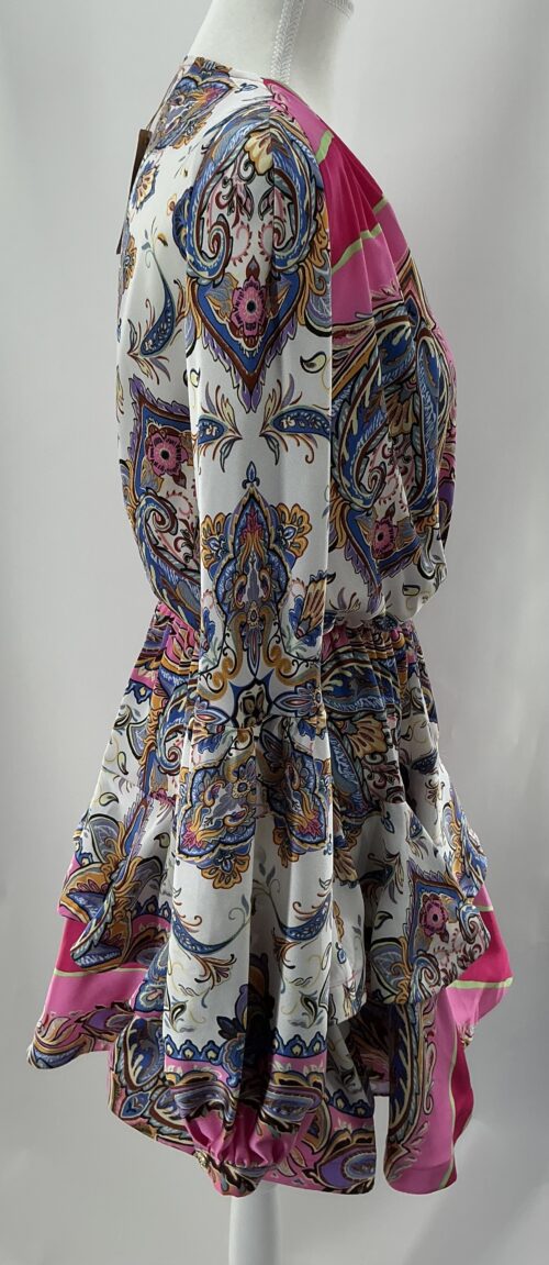 Dress - Short Dress Satin Pink Printed - Image 10