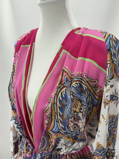 Dress - Short Dress Satin Pink Printed - Image 8