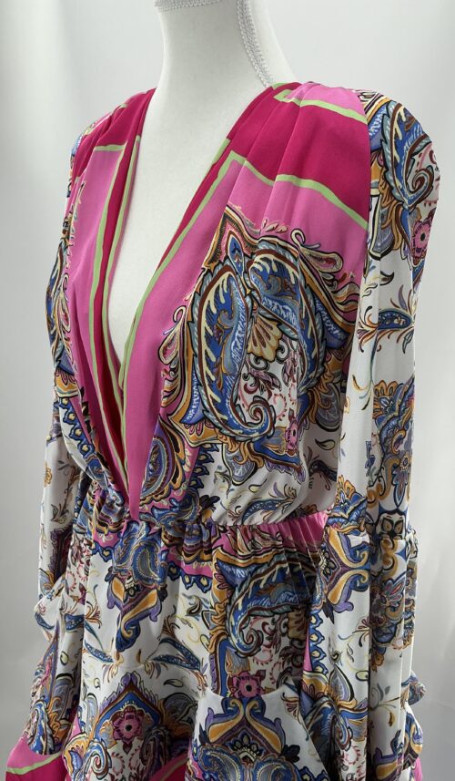 Dress - Short Dress Satin Pink Printed - Image 7
