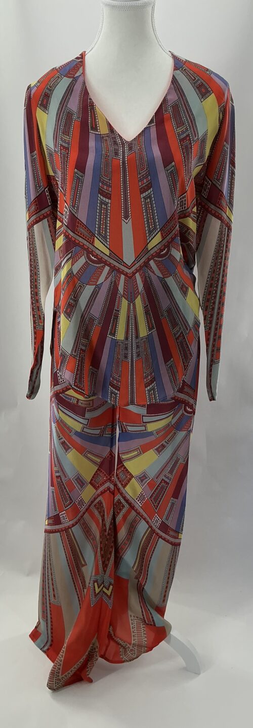 Set - Pants and Blouse 100% Silk Multicolor ALEXIS