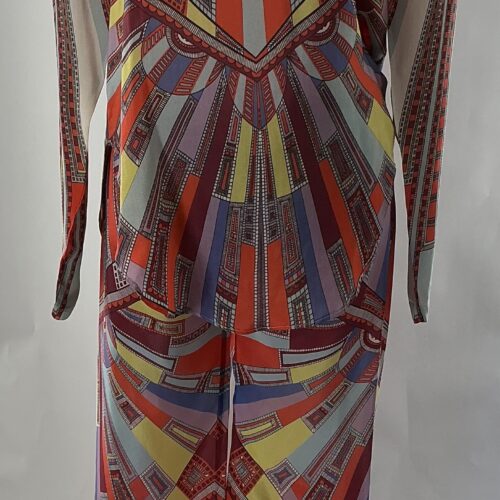 Set - Pants and Blouse 100% Silk Multicolor ALEXIS