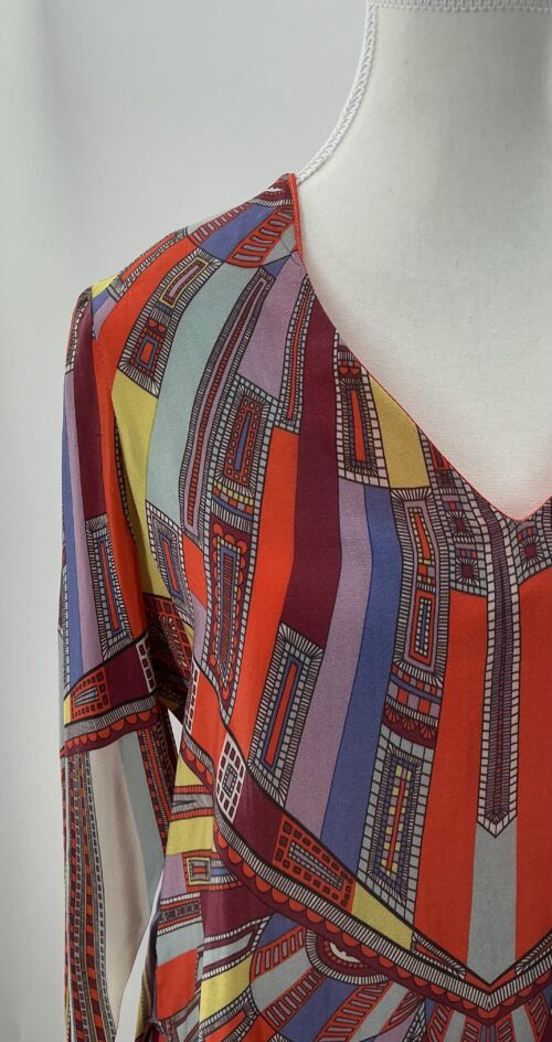 Set - Pants and Blouse 100% Silk Multicolor ALEXIS - Image 2