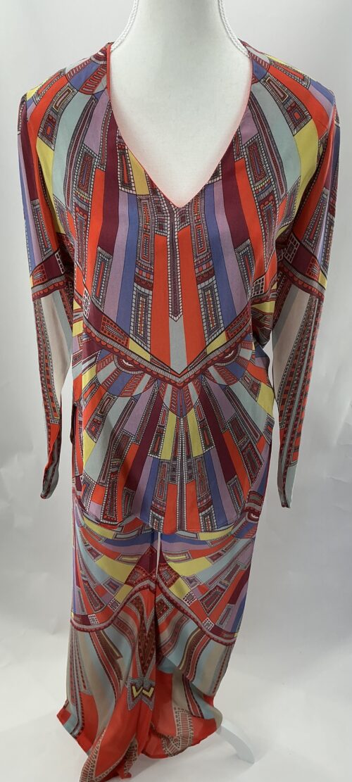 Set - Pants and Blouse 100% Silk Multicolor ALEXIS - Image 8