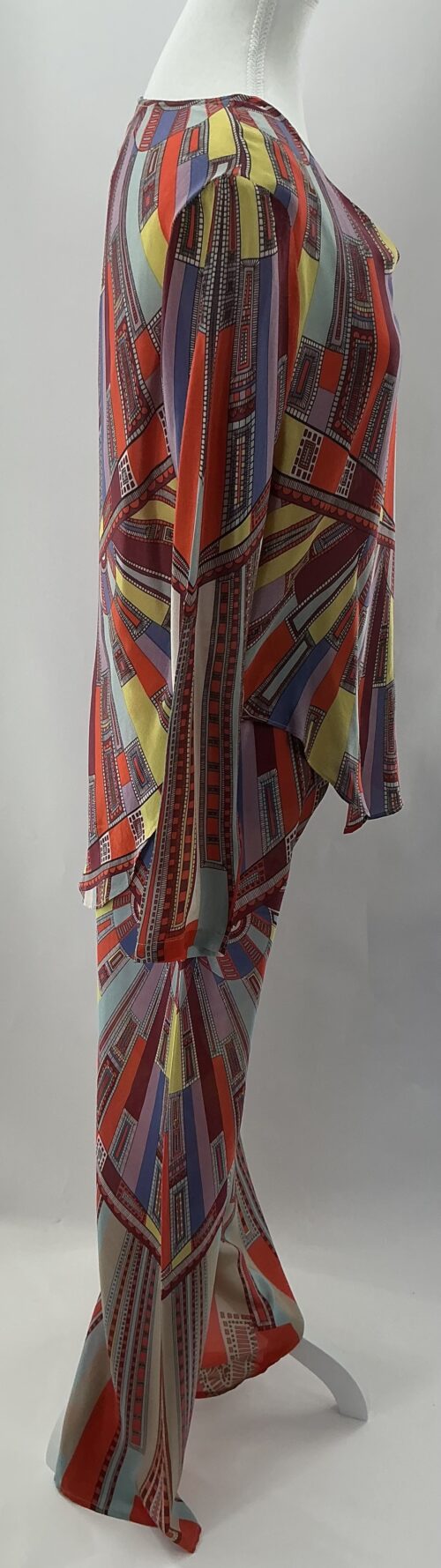 Set - Pants and Blouse 100% Silk Multicolor ALEXIS - Image 7