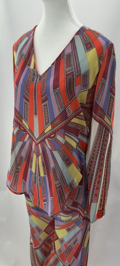 Set - Pants and Blouse 100% Silk Multicolor ALEXIS - Image 4