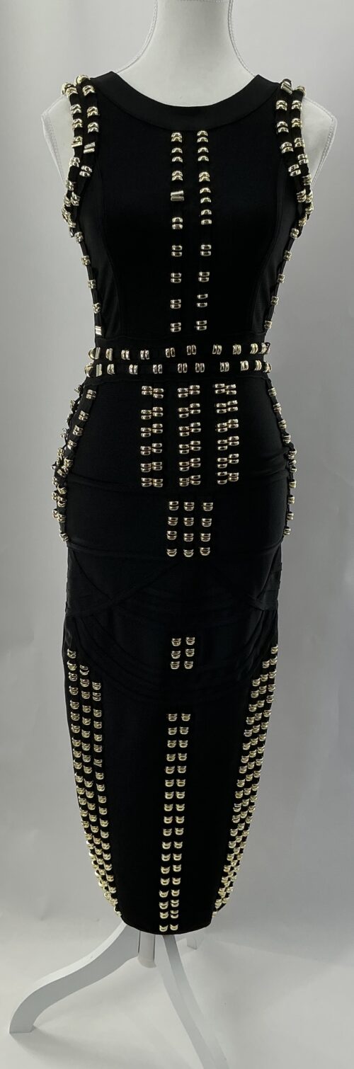 Dress - Black Midi Bandage Dress - Image 5